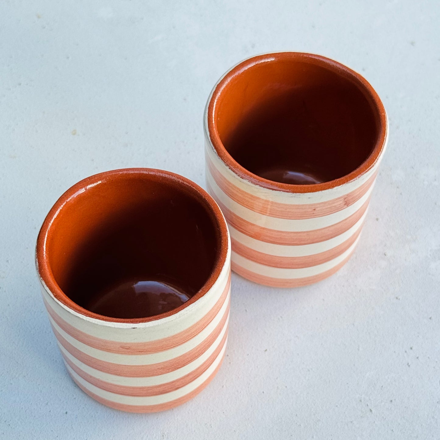 Terracotta Stripe Coffee Shot