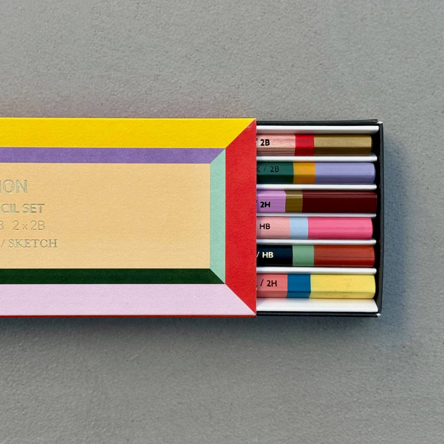 Graphic Colour Block Frame Pencil Set