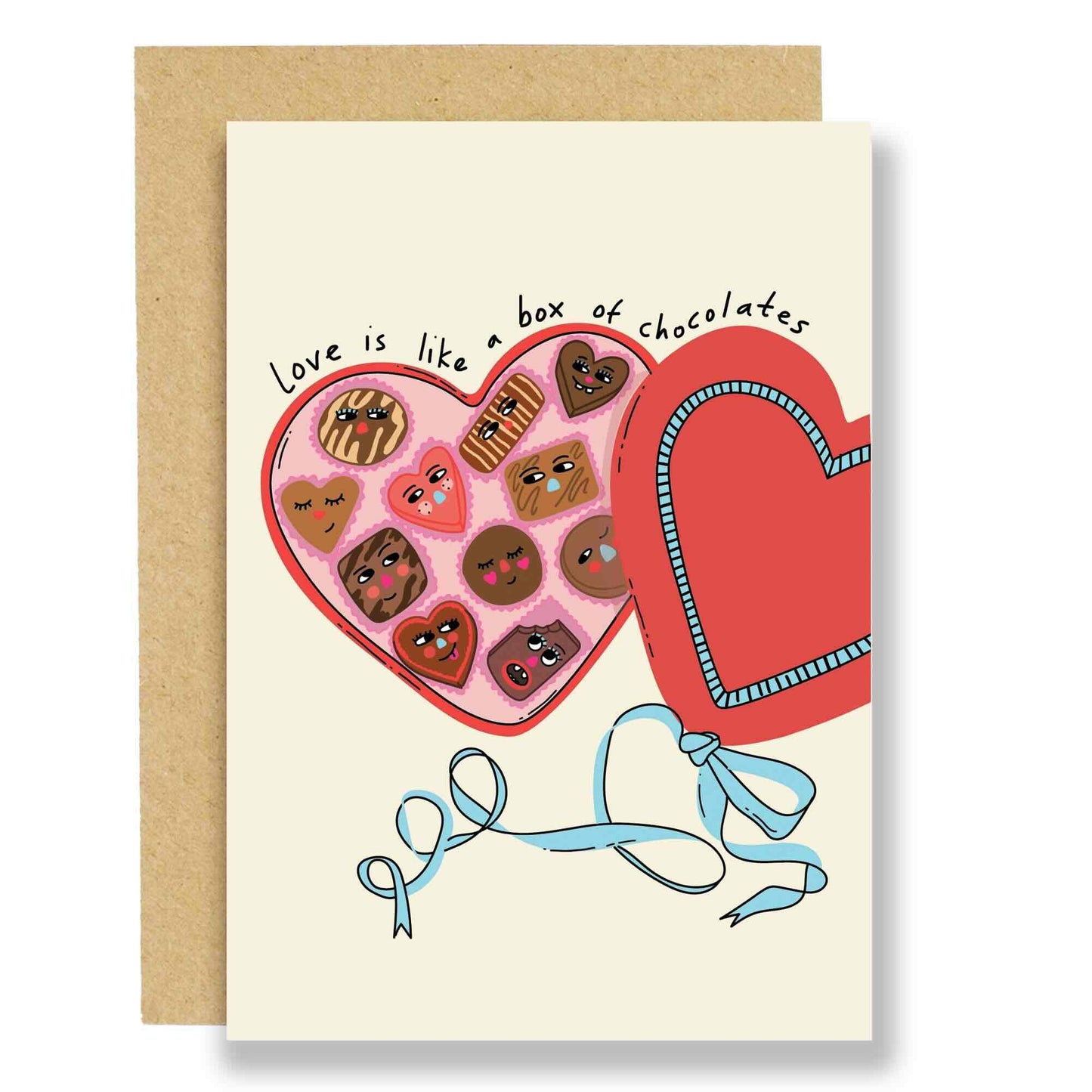 Love Is Like a Box of Chocolates Greetings Card