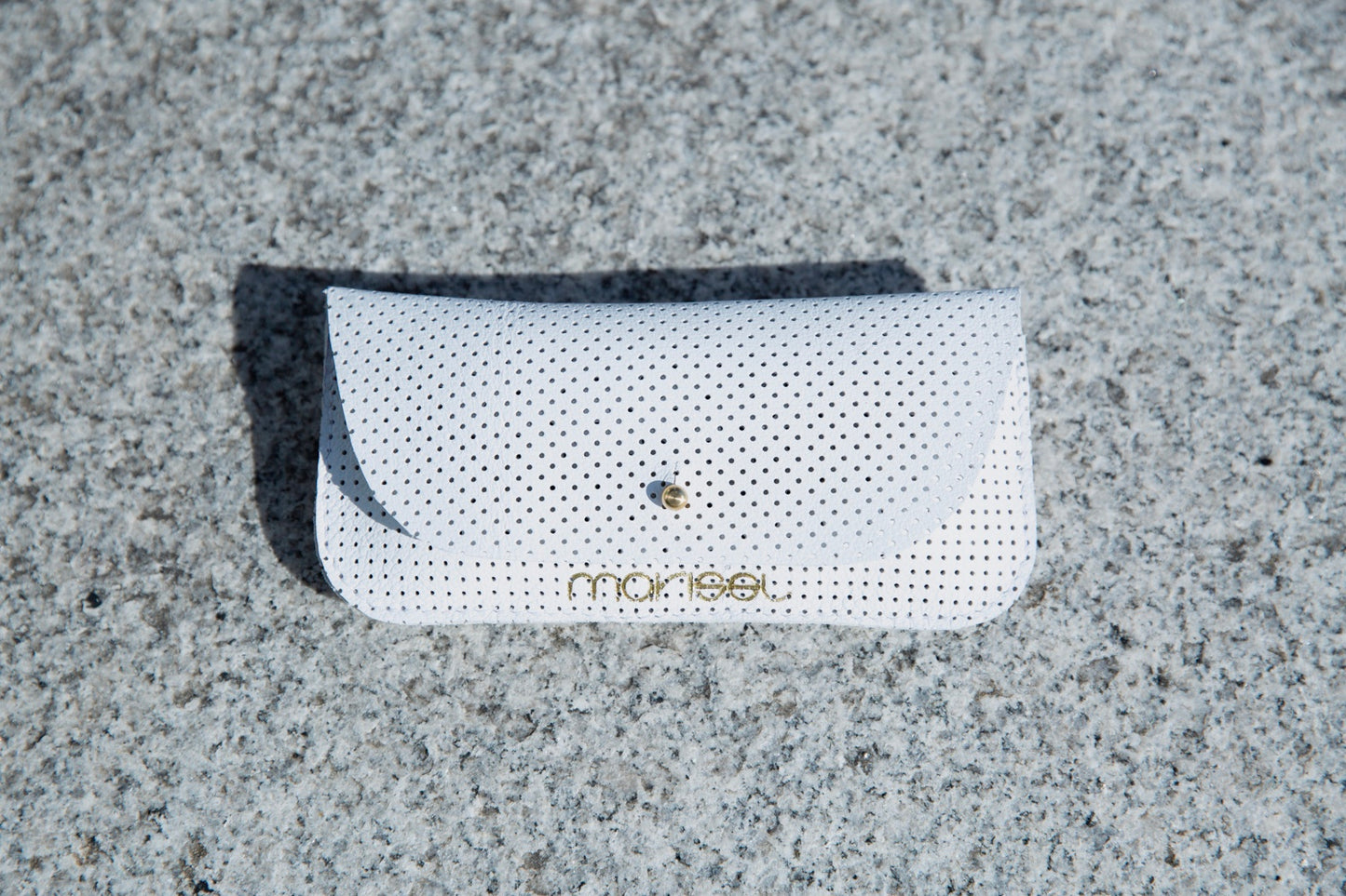 Eyewear Case in Perforated White Leather