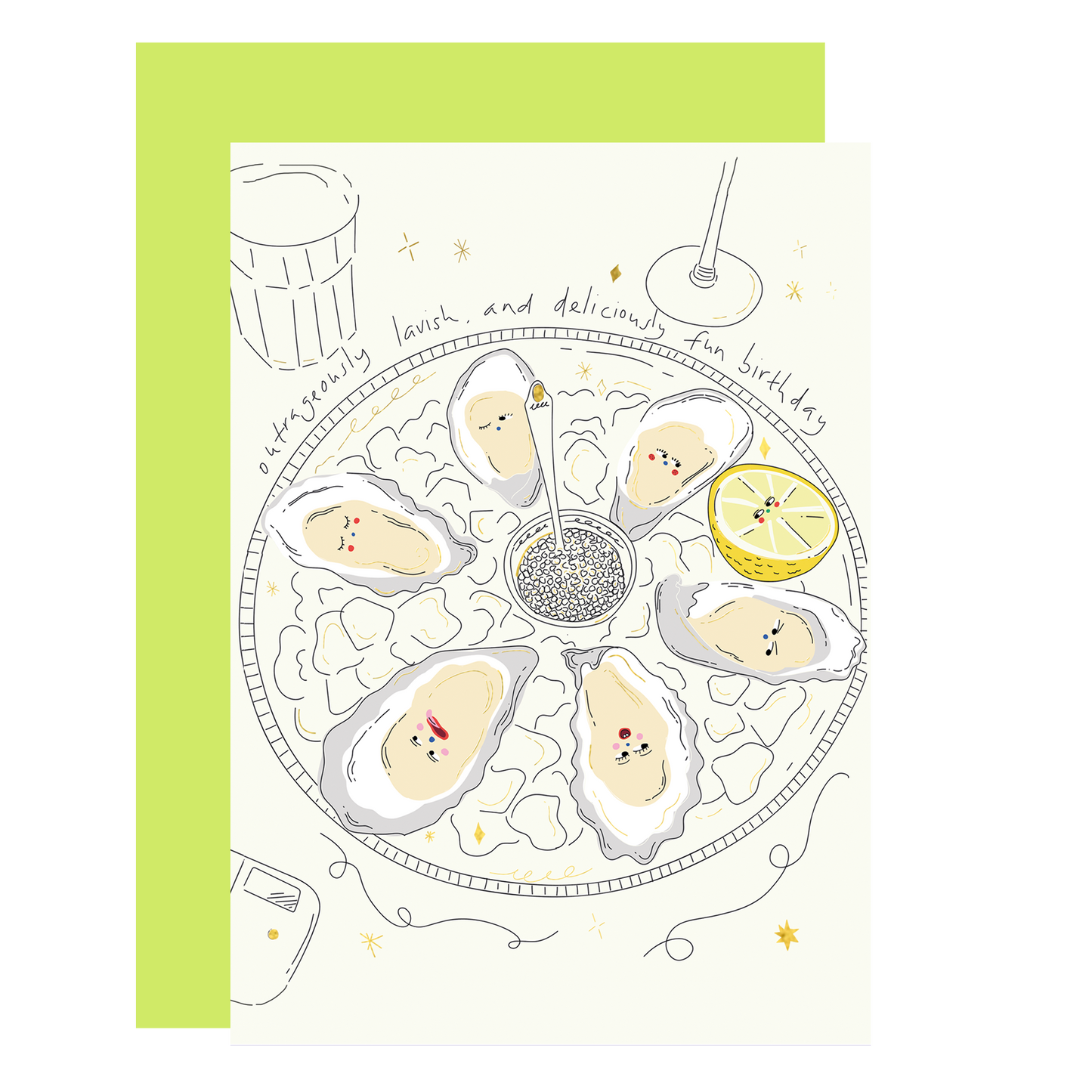Lavish Oysters Birthday Card