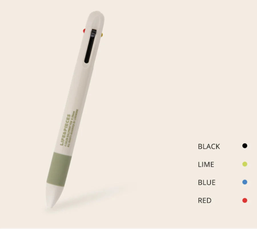Life & Pieces 4 Colour 0.38mm Ballpoint Pen in Beige