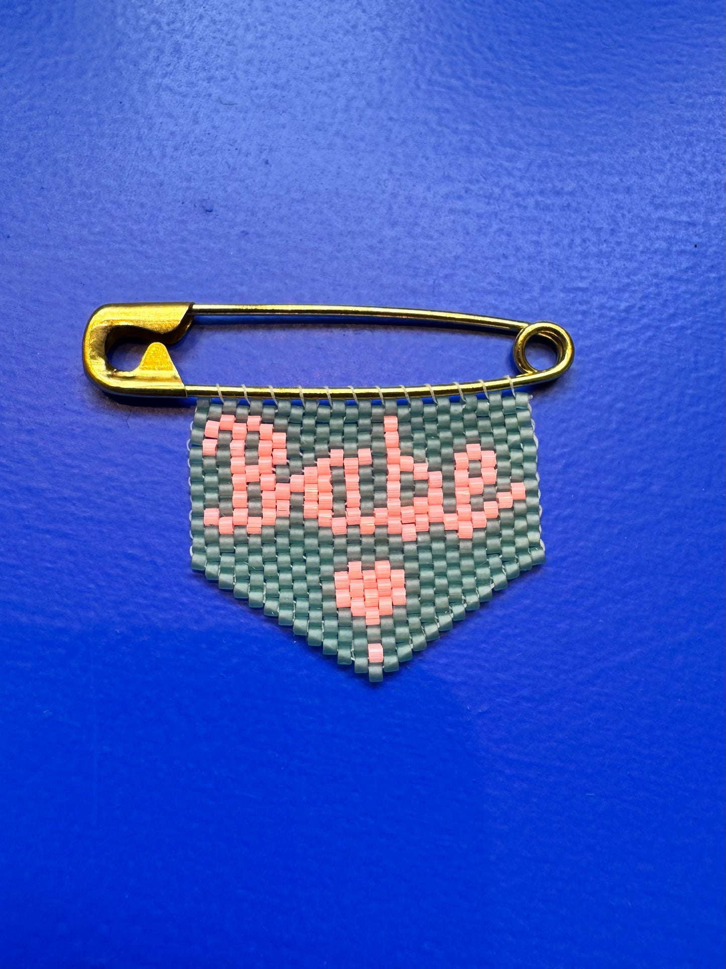 'Babe' Woven Bead Pin Brooch