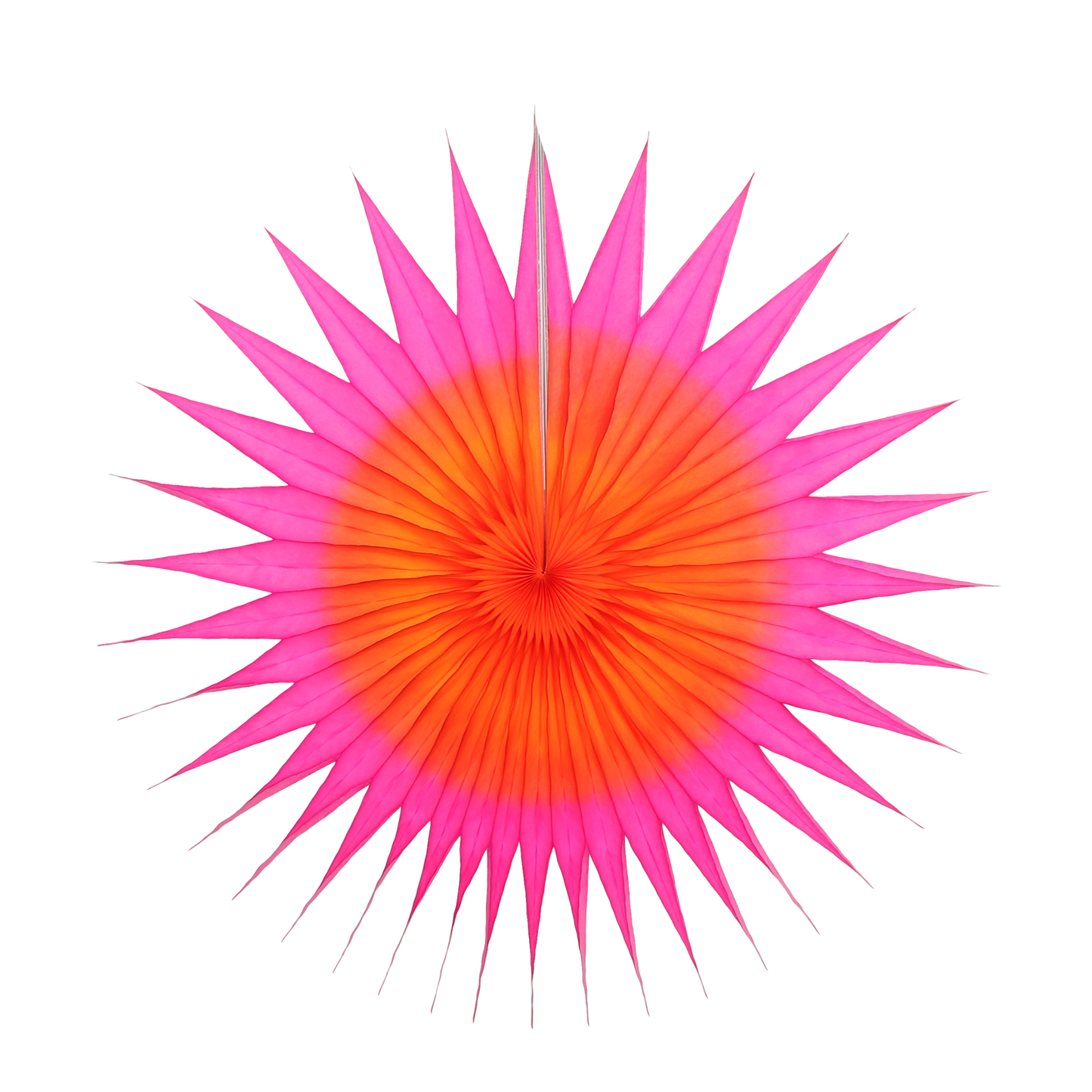 Two-Tone Paper Fan in Fuchsia & Tangerine