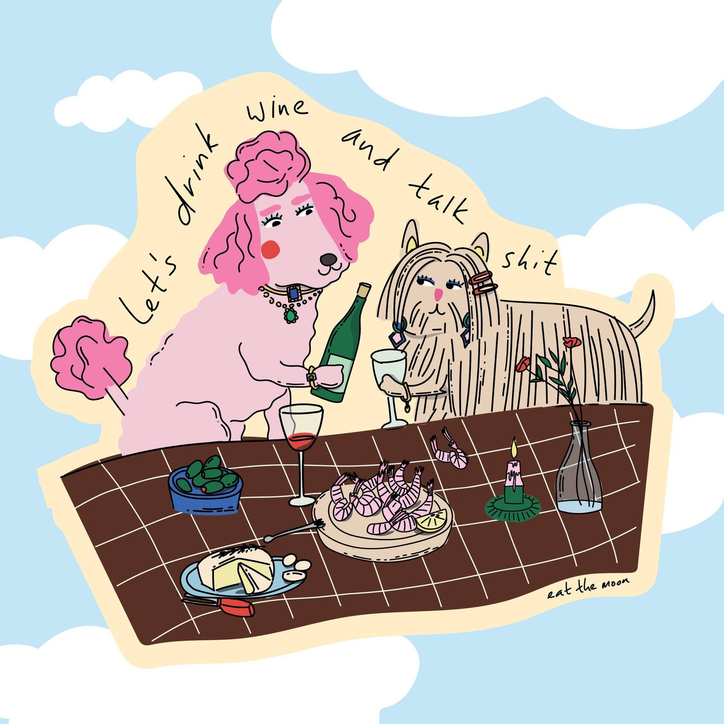 Let's Drink Wine Die Cut Vinyl Sticker