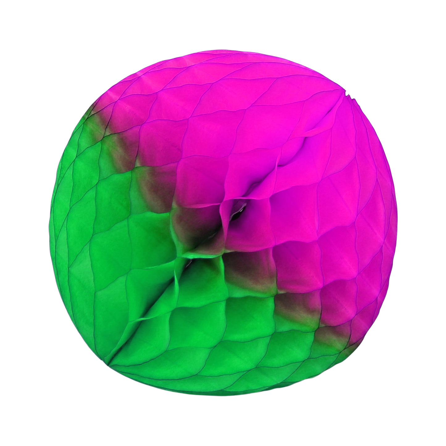 Two-Tone Paper Honeycomb Ball in Grass & Fuchsia