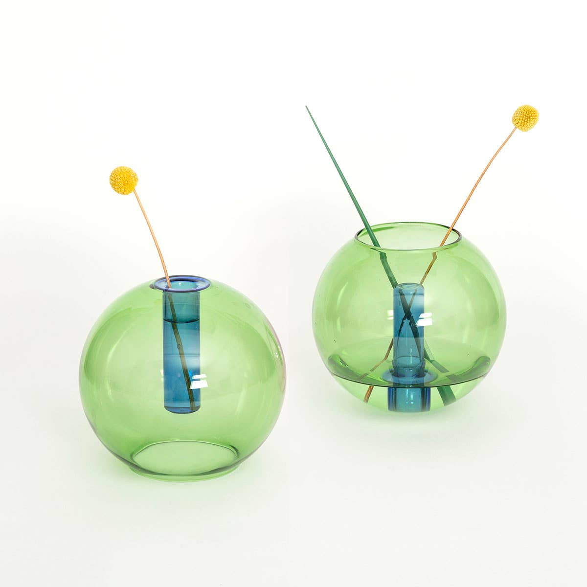Duo Tone Medium Bubble Vase in Green & Blue