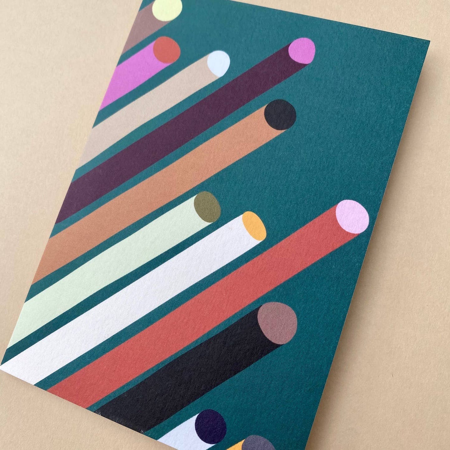 Column Graphic Art Greetings Card