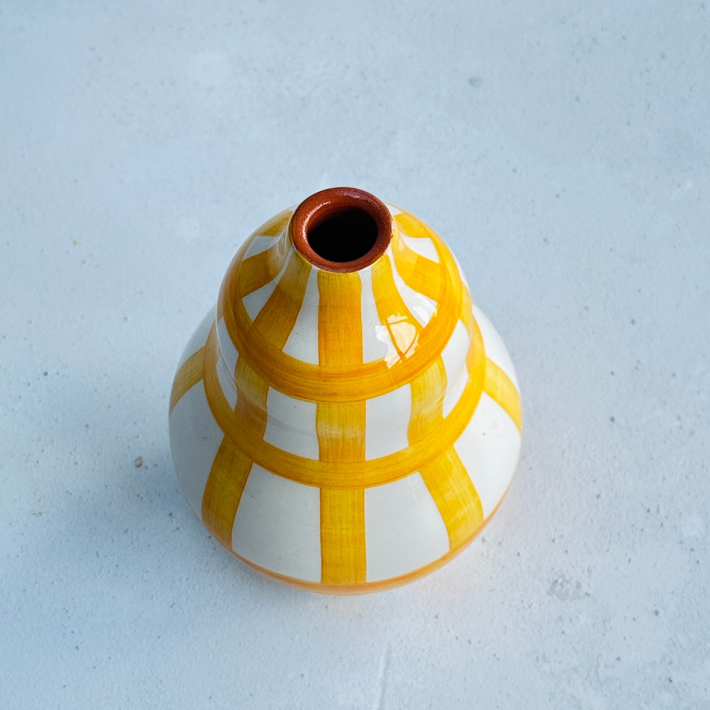 Yellow Grid Mini Gourd Vase