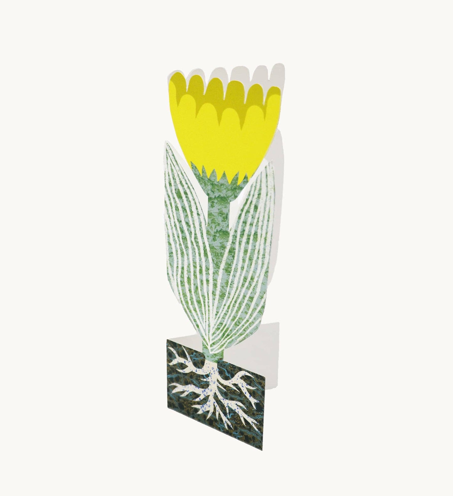 Yellow Rooty Flower Greetings Card