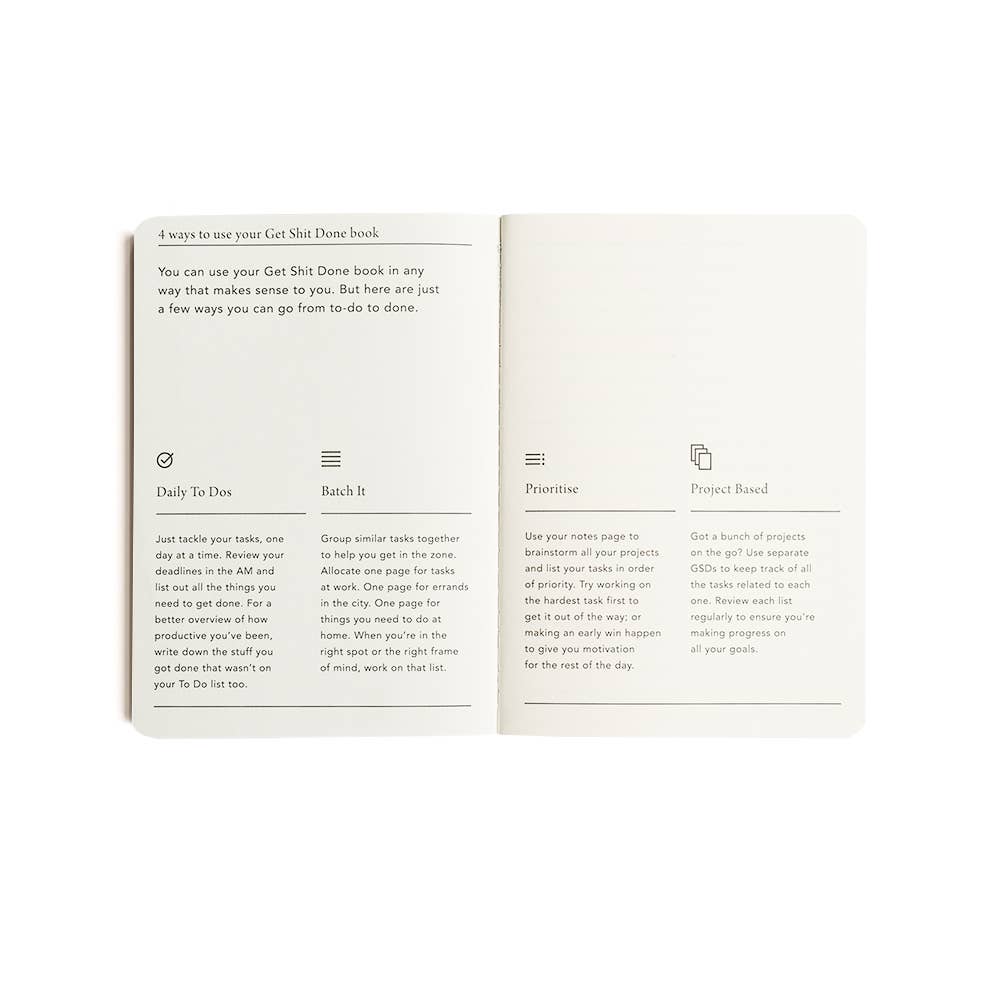 Get Shit Done A6 Productivity Notebook in Just Peachy
