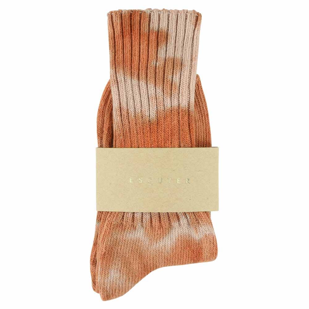 Tie Dye Socks in Rust & Pink