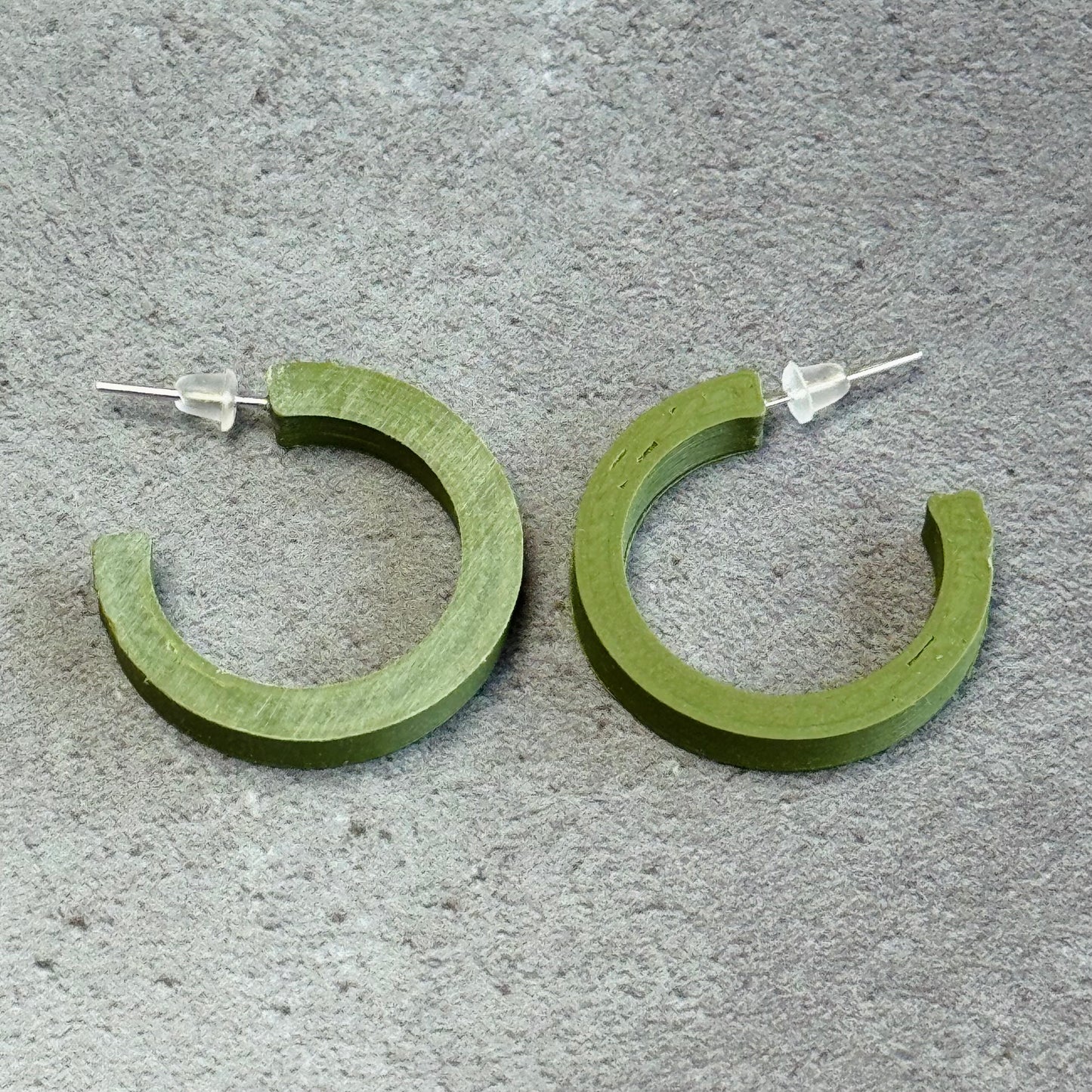 3D Printed Chunky Hoop Earrings in Khaki