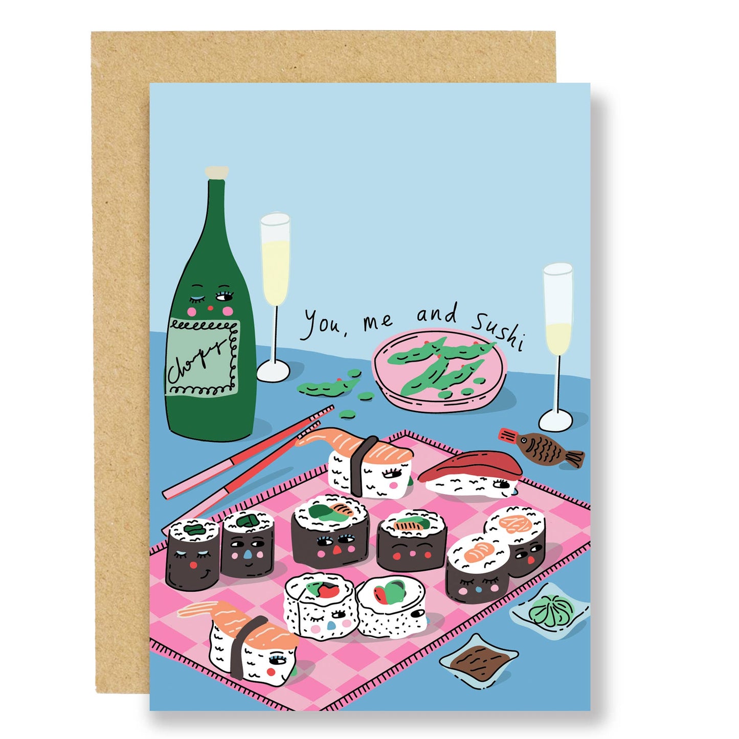 You, Me and Sushi Greetings Card