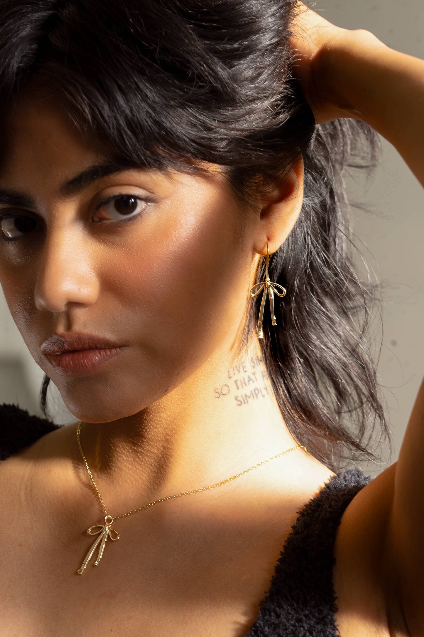 Bad to the Bow Necklace in Gold