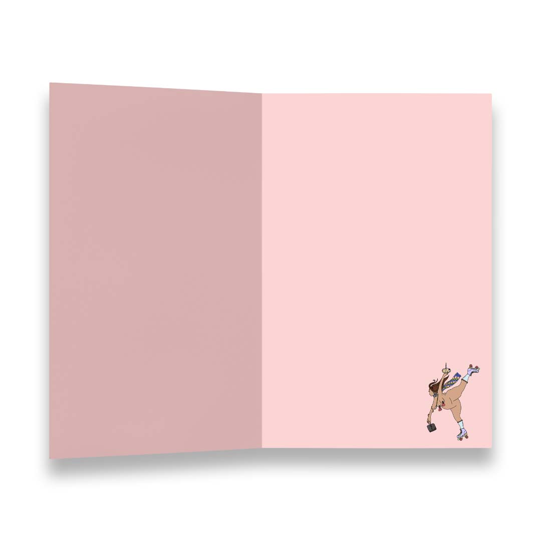 Skater Girl Brings Cake Birthday Card