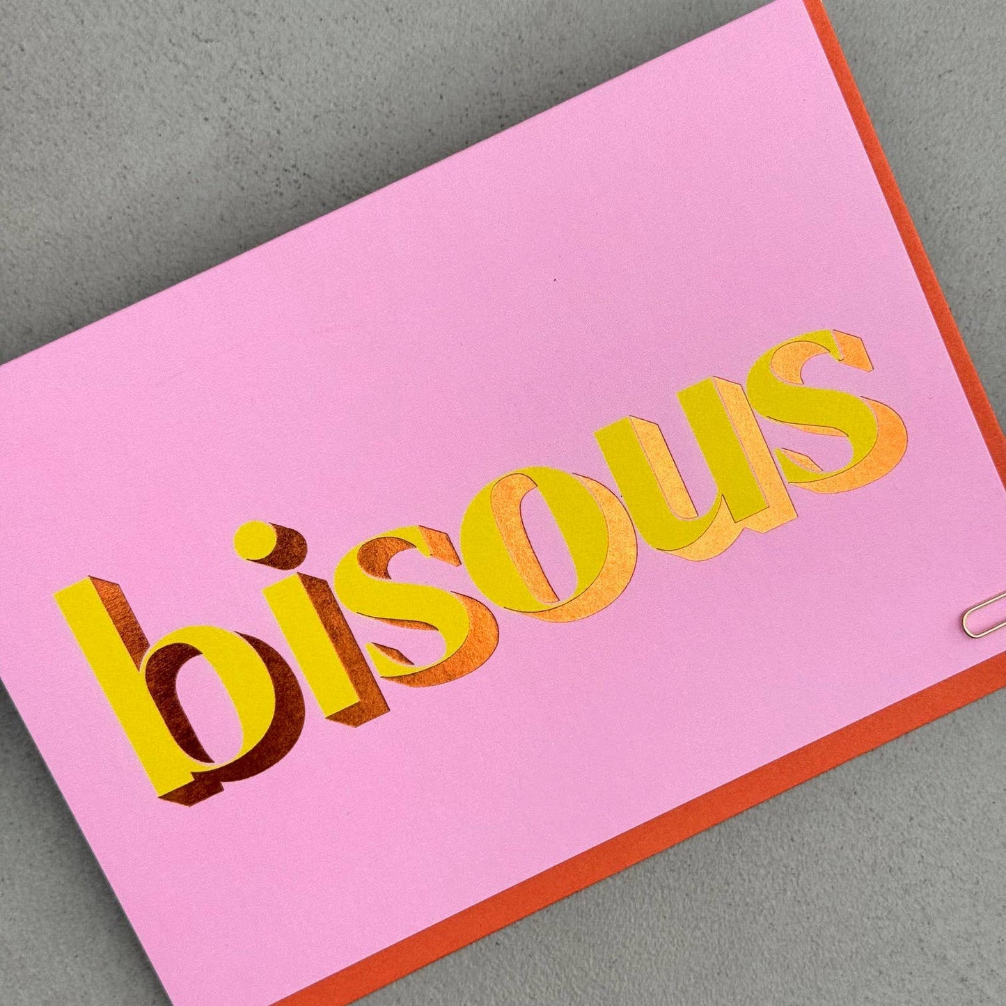 Bisous Foiled Font Greetings Card
