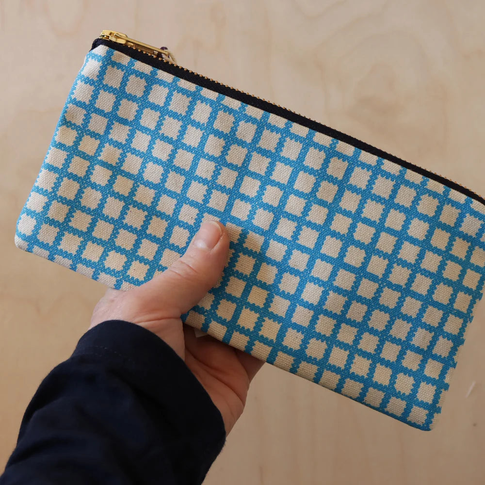 Checks Screenprinted Pencil Case