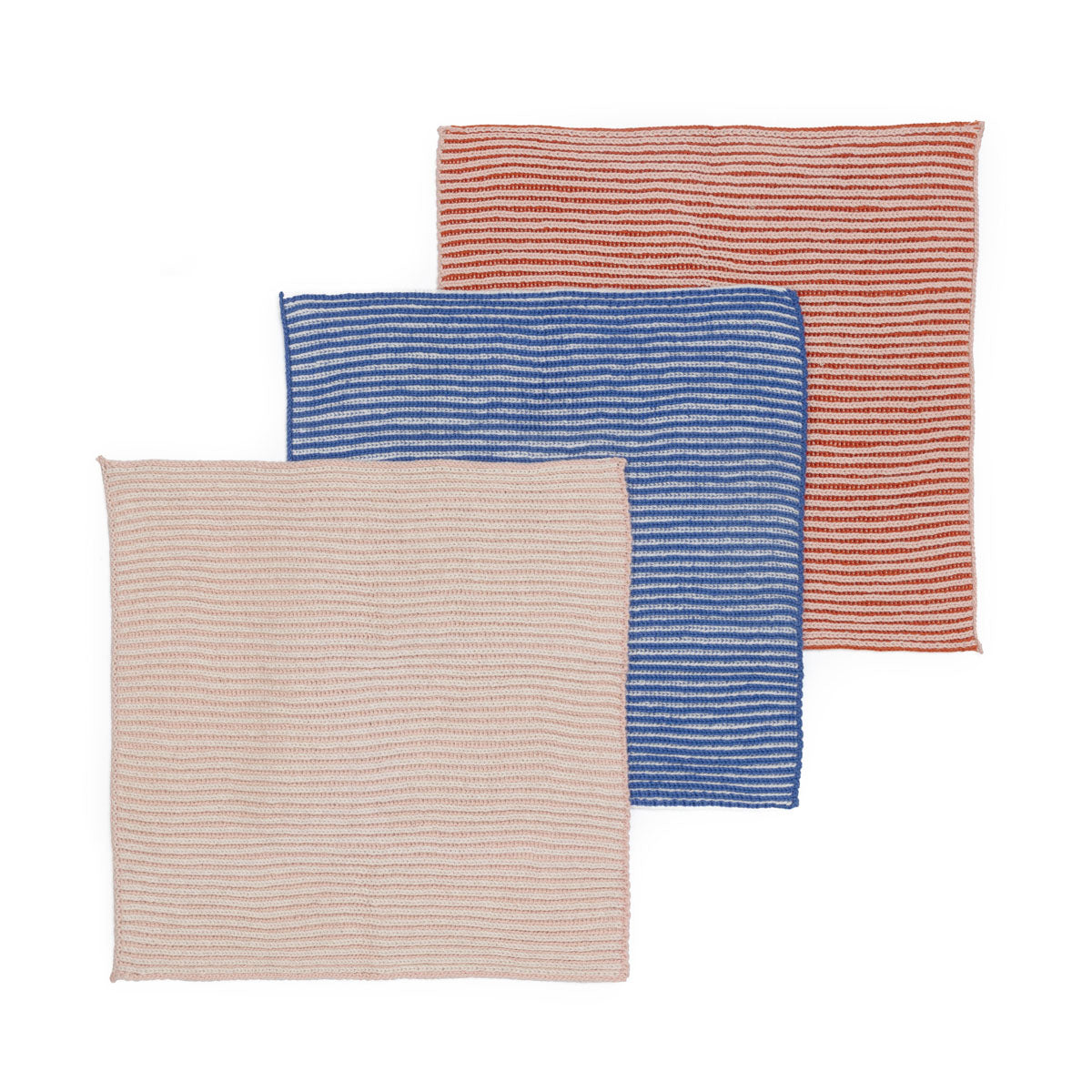 Reusable Cotton Knit Ribbed Dishcloths Pack of 3 in Cobalt