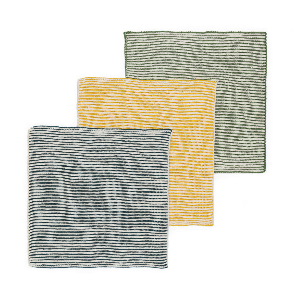 Reusable Cotton Knit Ribbed Dishcloths Pack of 3 in Citrus