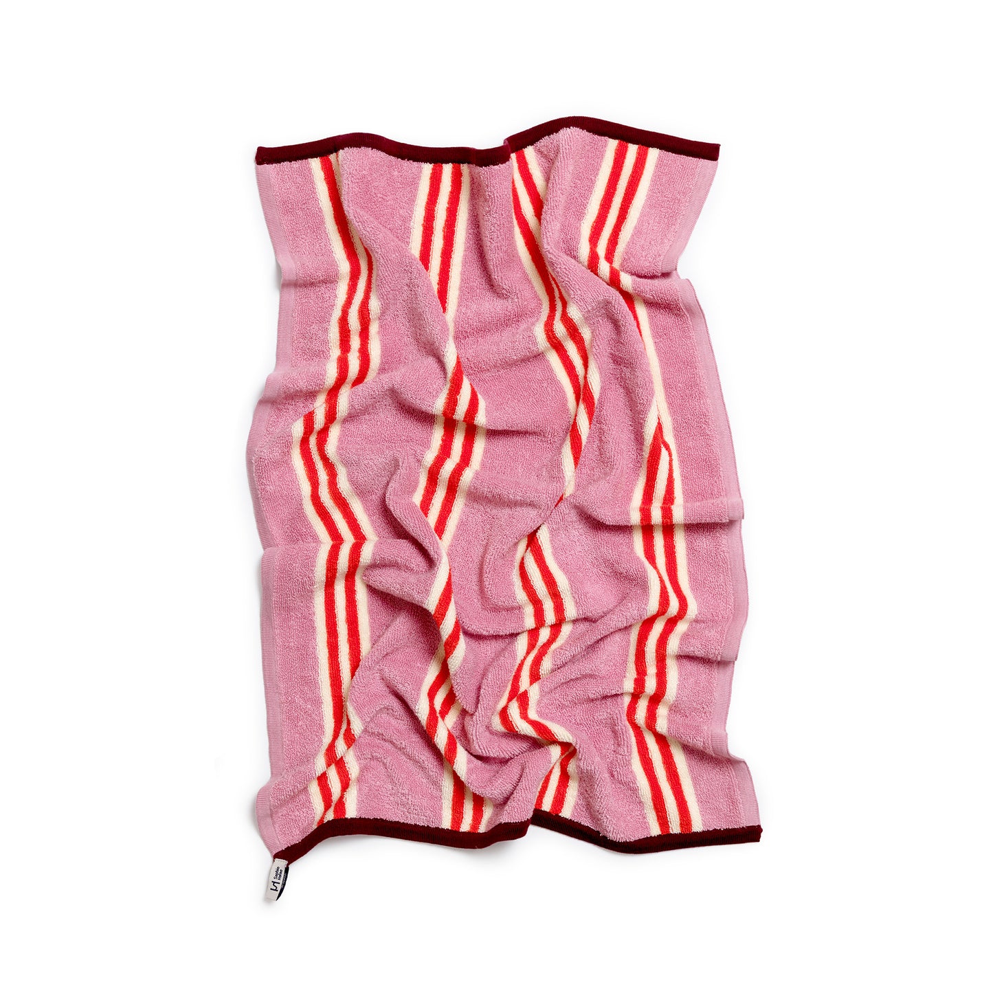 Terry Towelling Hand Towel in Pink Stripe