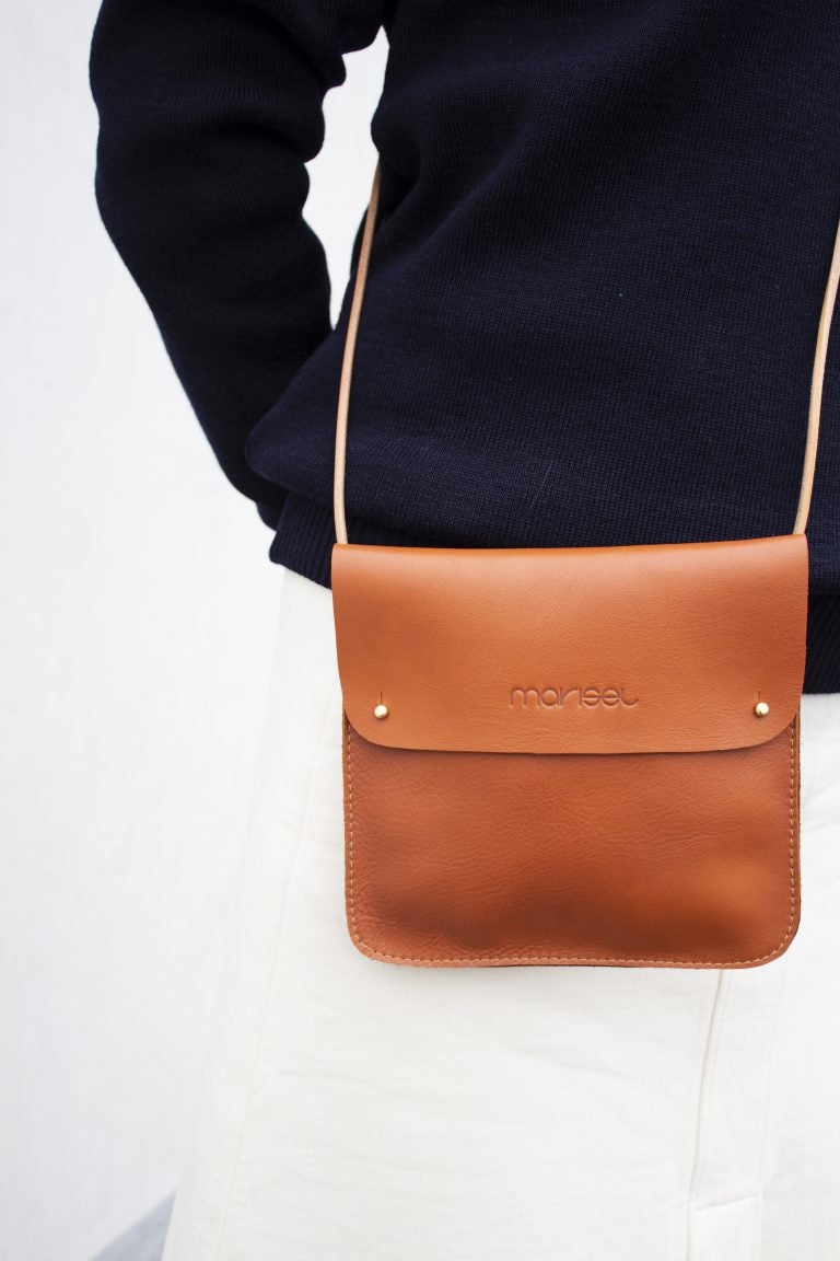 Tan Leather Cross Body Bag