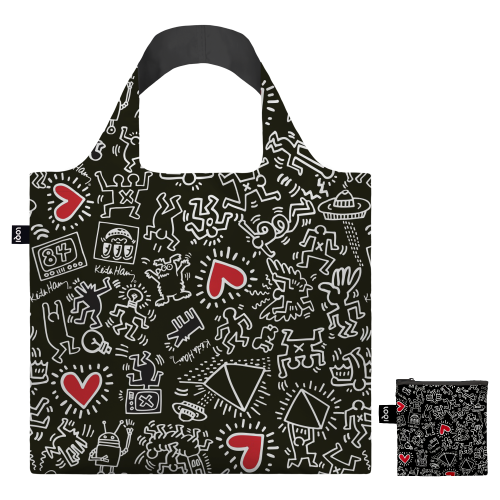Keith Haring Black Pattern Recycled Bag