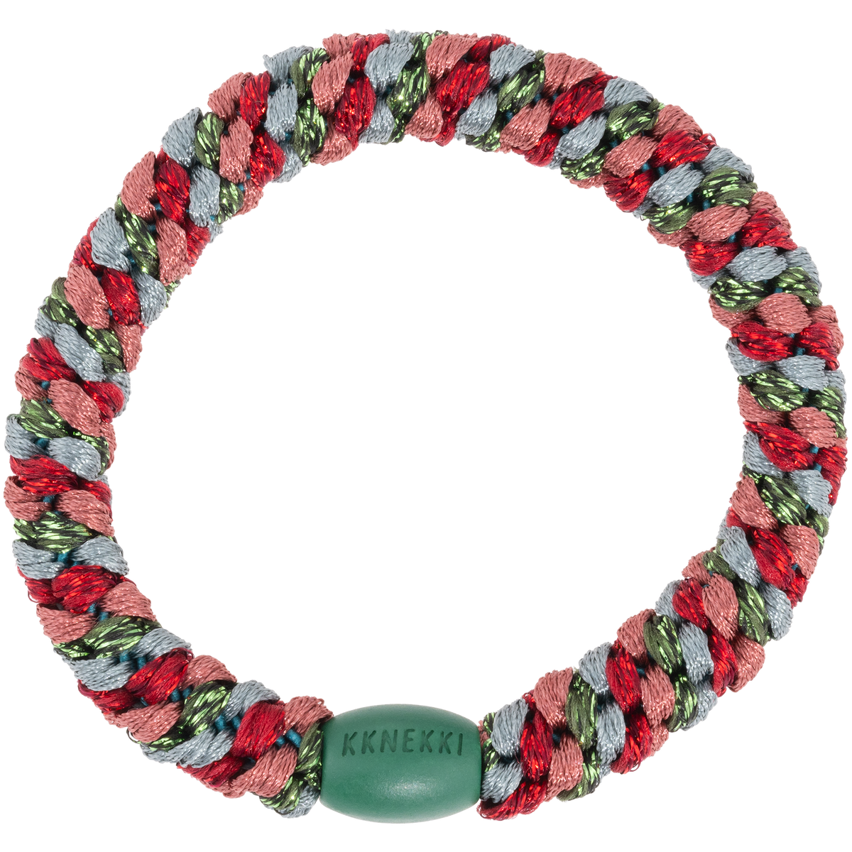 Kknekki Original Hair Tie in Green & Bordeaux Glitter Mix