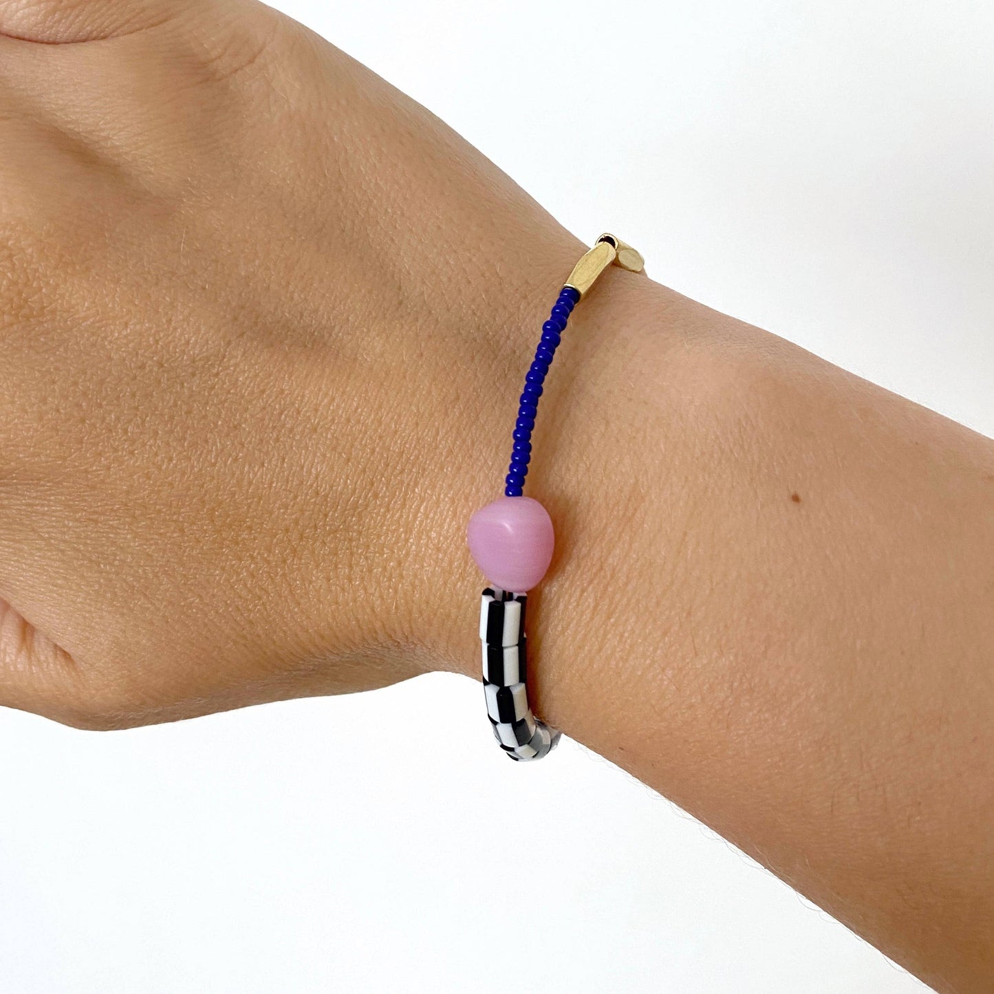 Dot Bracelet in Cobalt Blue & Sand