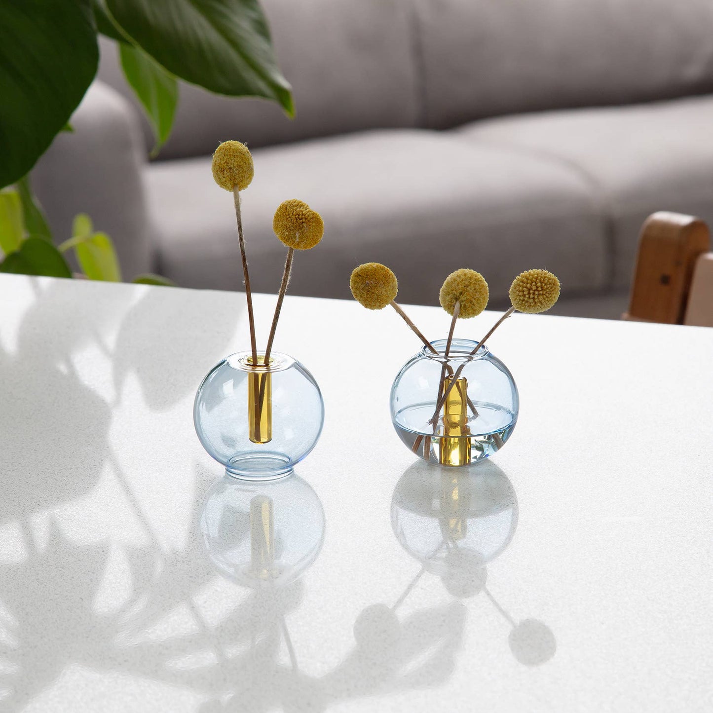 Duo Tone Mini Bubble Vase in Blue & Yellow
