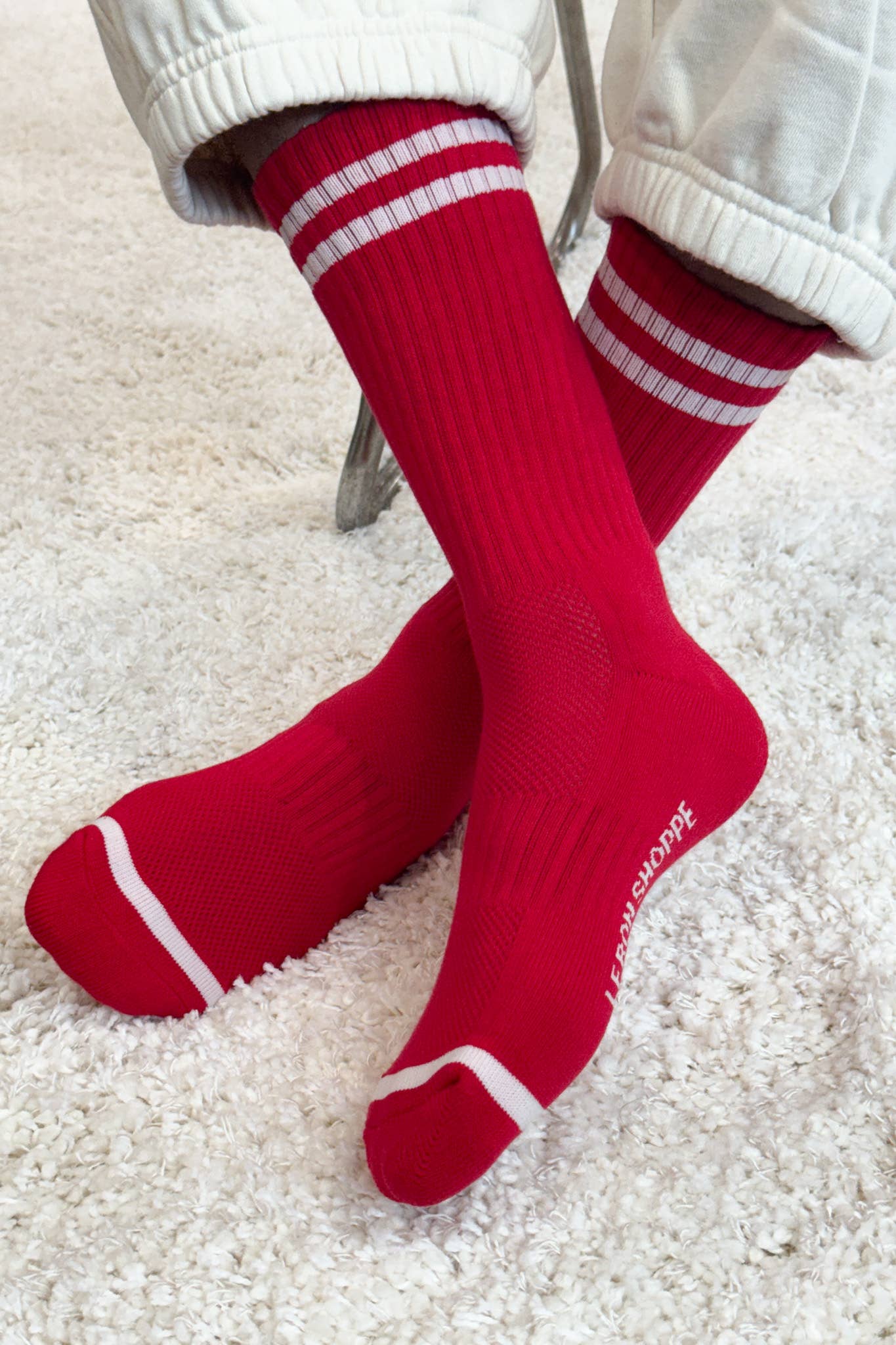 Extended Boyfriend Socks in Red