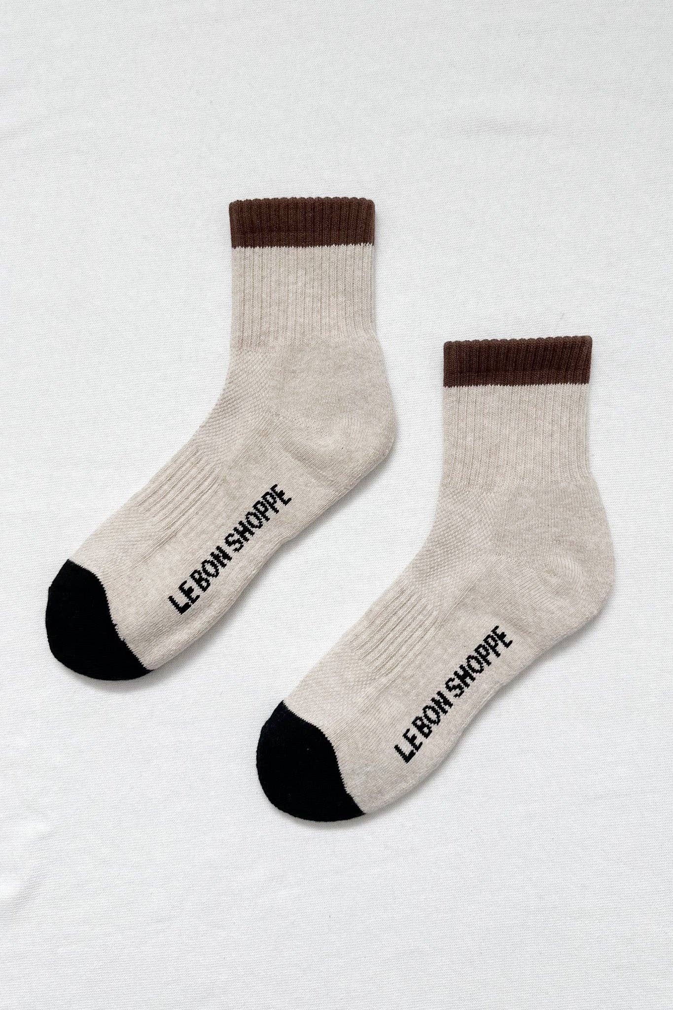 Colour Block Girlfriend Socks in Black Coffee