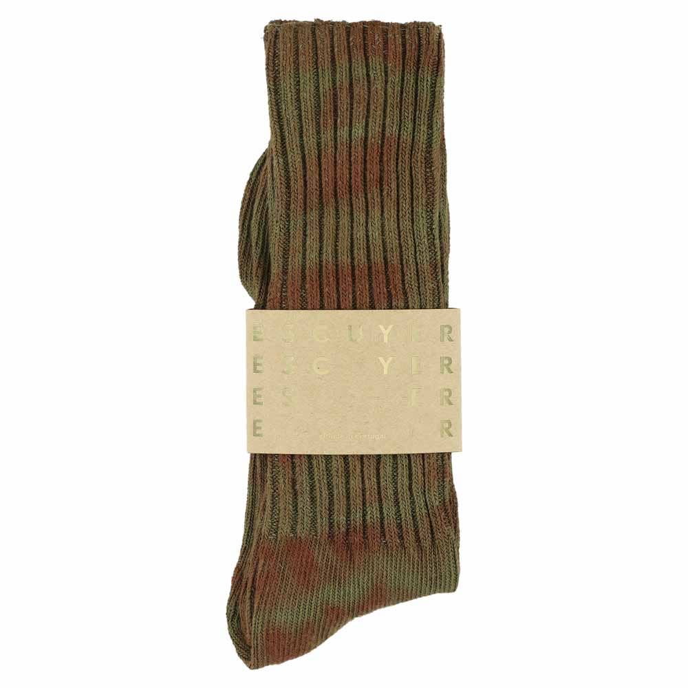 Tie Dye Socks in Brown & Green