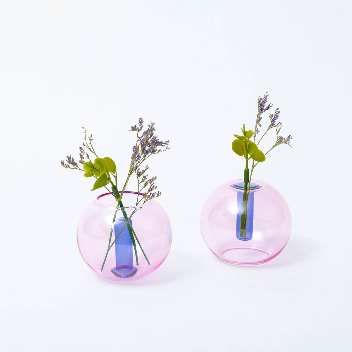Duo Tone Mini Bubble Vase in Pink & Navy
