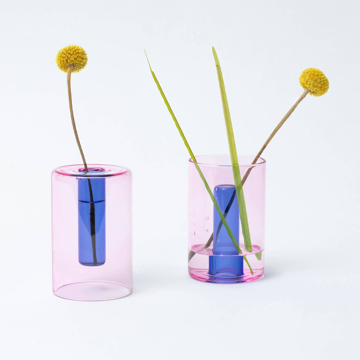 Duo Tone Small Reversible Vase in Pink & Navy