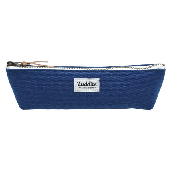 Boat Pencil Case in Blue Japanese Canvas