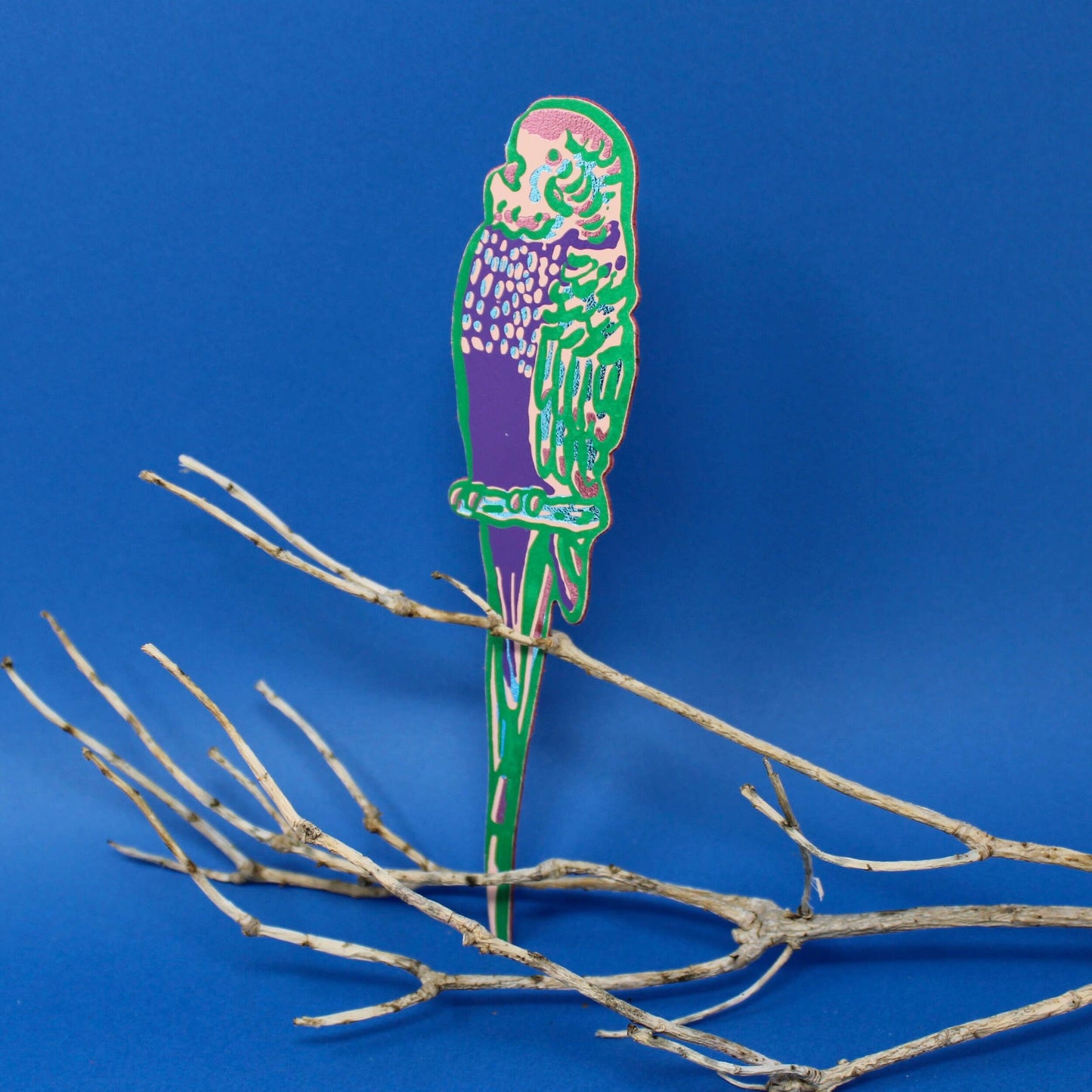 Budgie Leather Bookmark