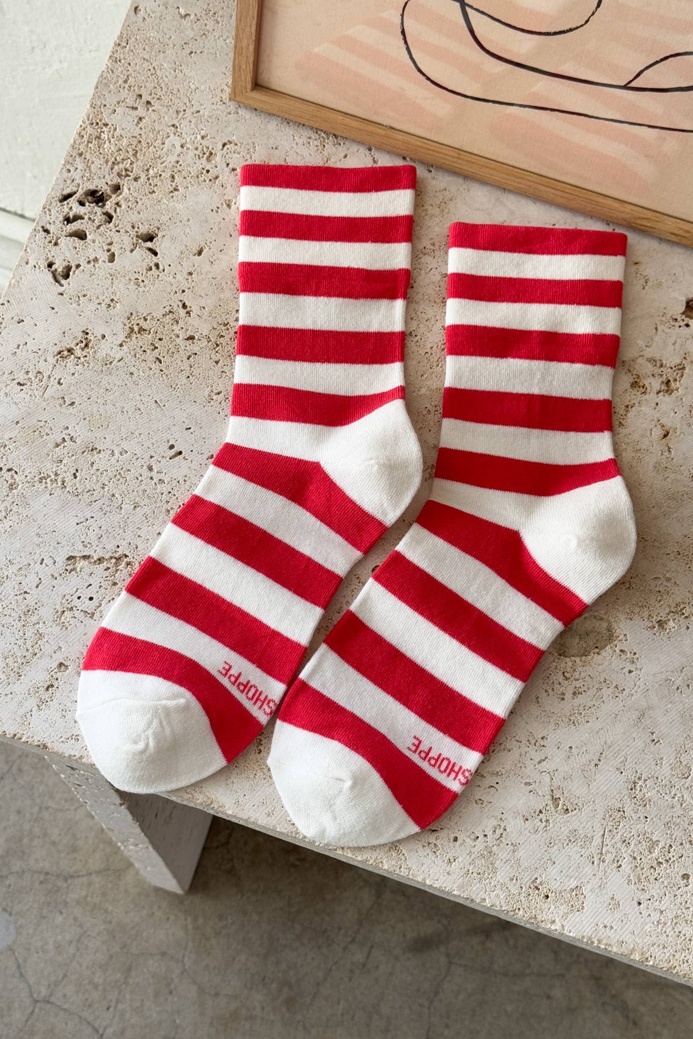Wally Socks in Red Stripe