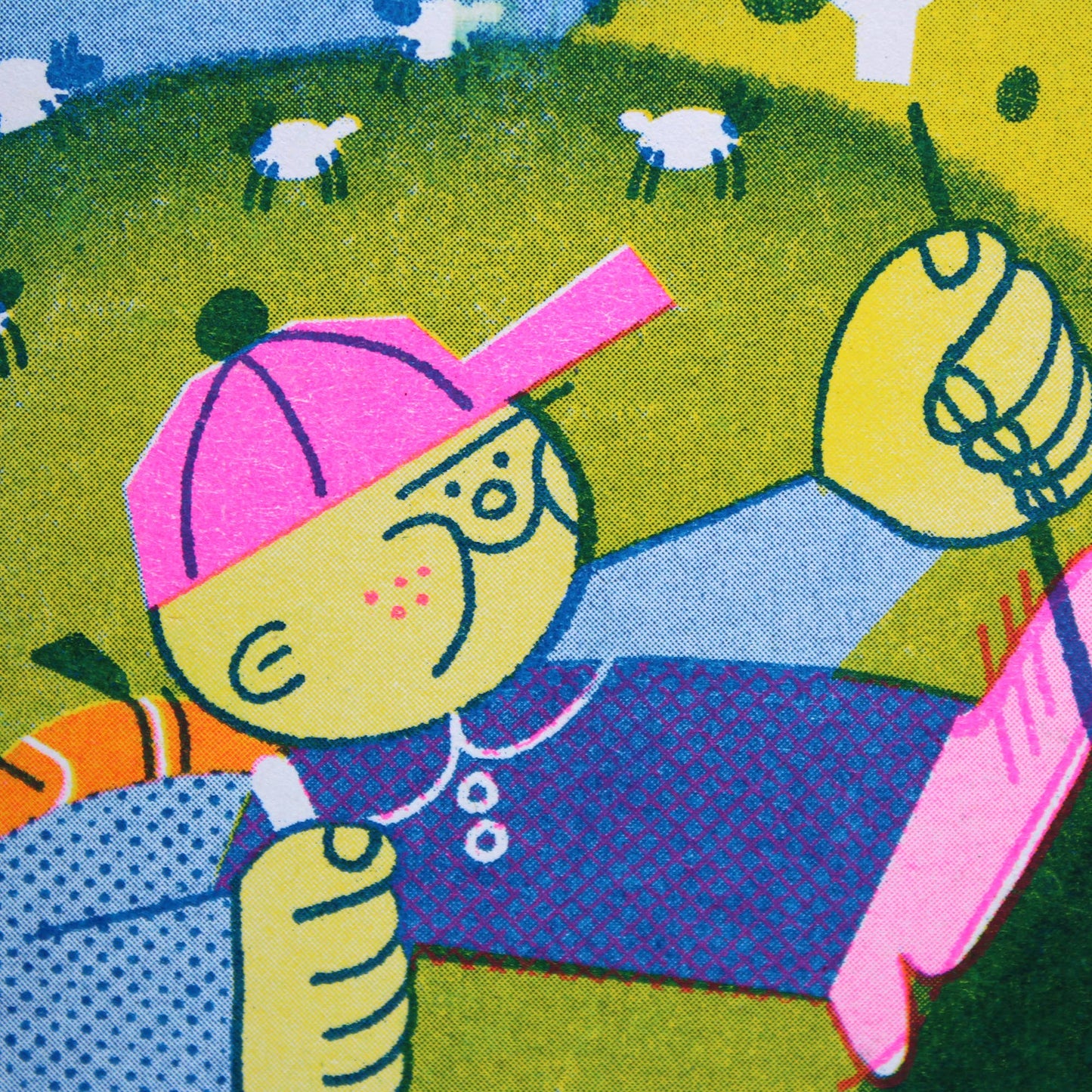 Birthday Hike Riso Print Greetings Card