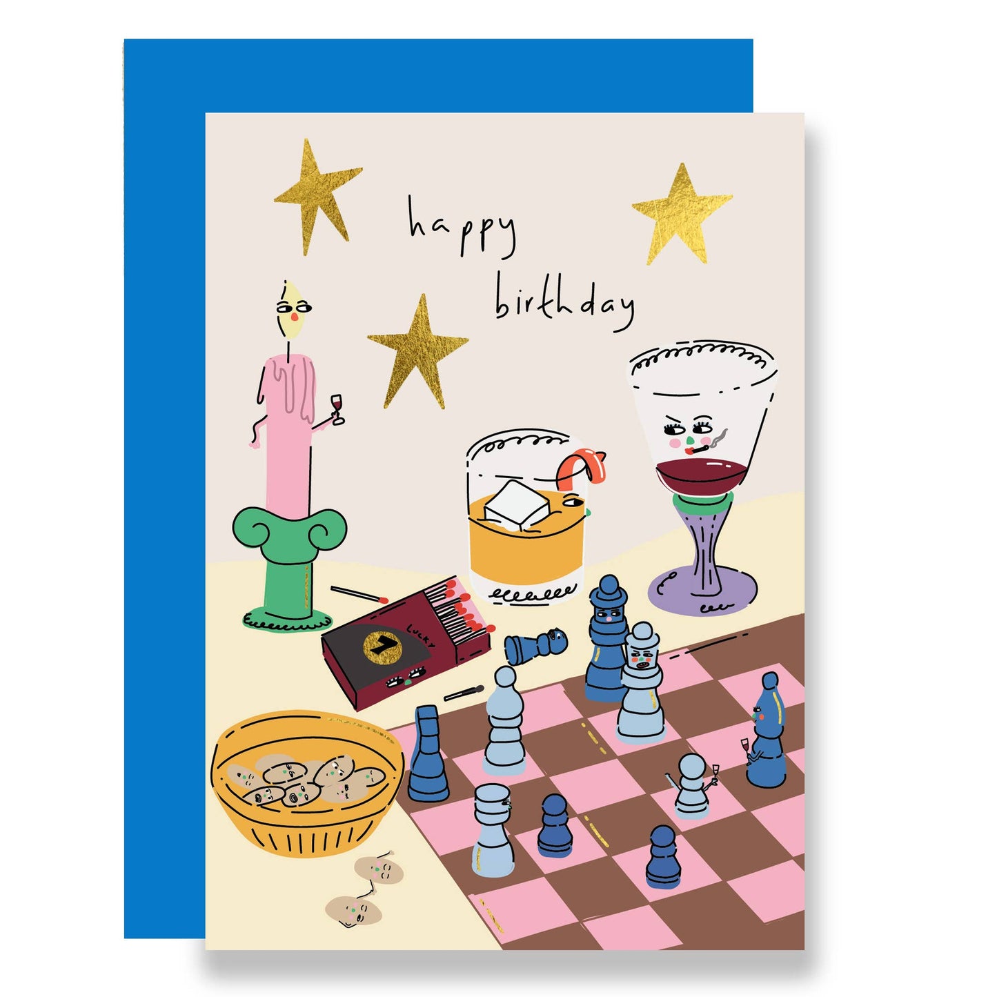 Chess Party Birthday Card