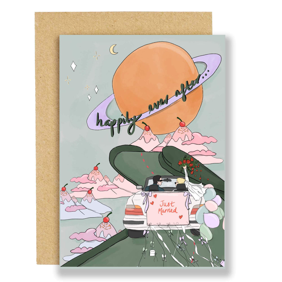 Into The Sunset Wedding Card