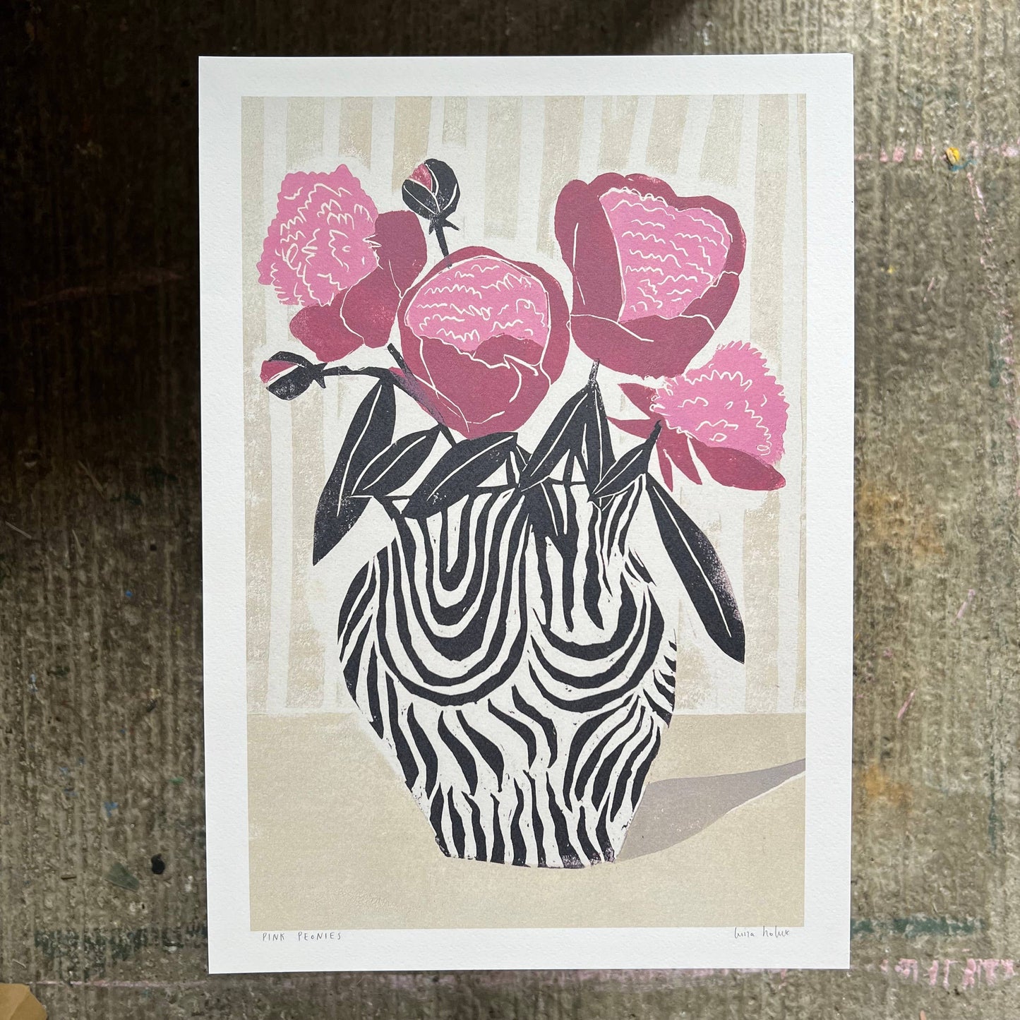 Pink Peonies A3 Art Print