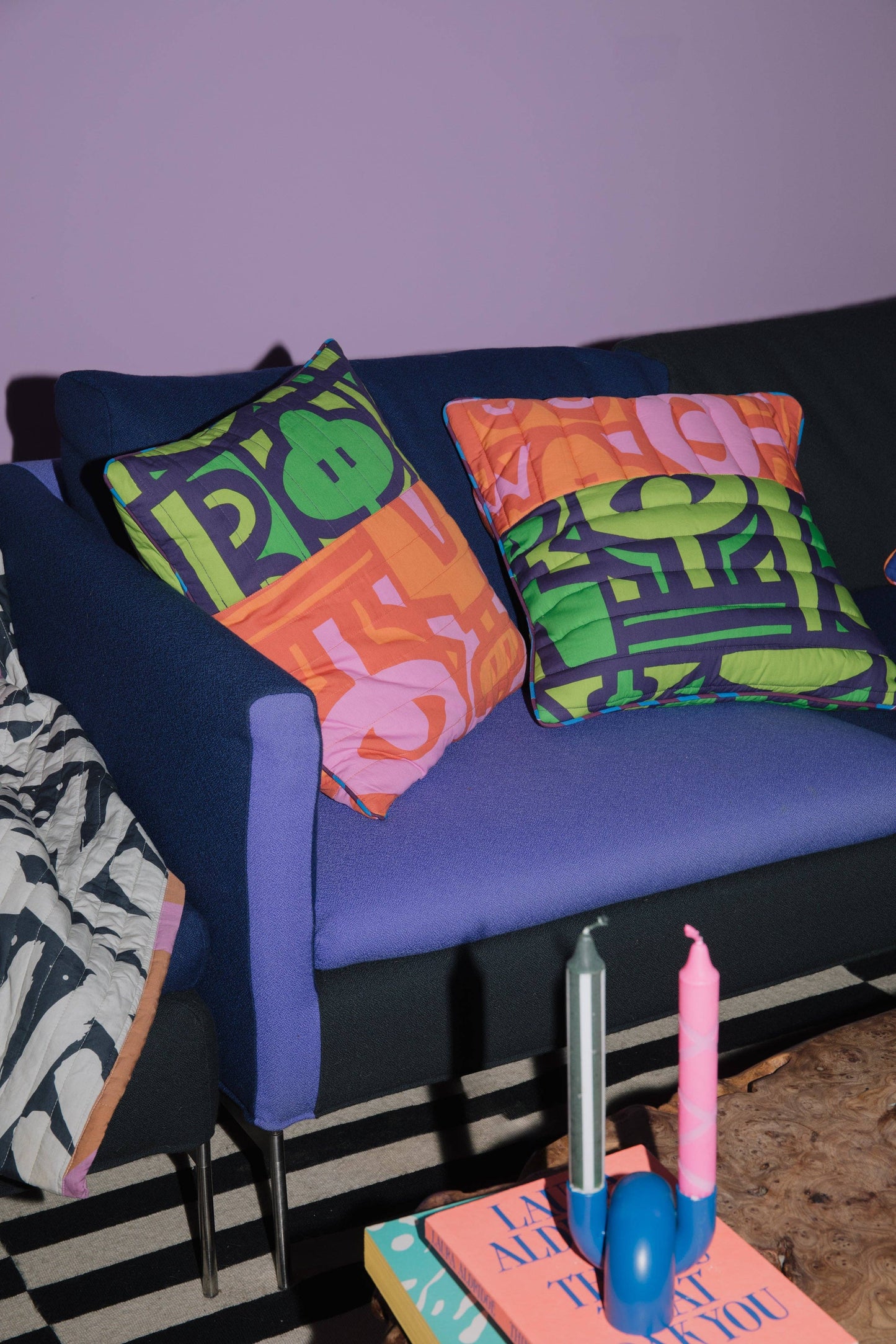 Quilted Cushion in Chameleon Jungle