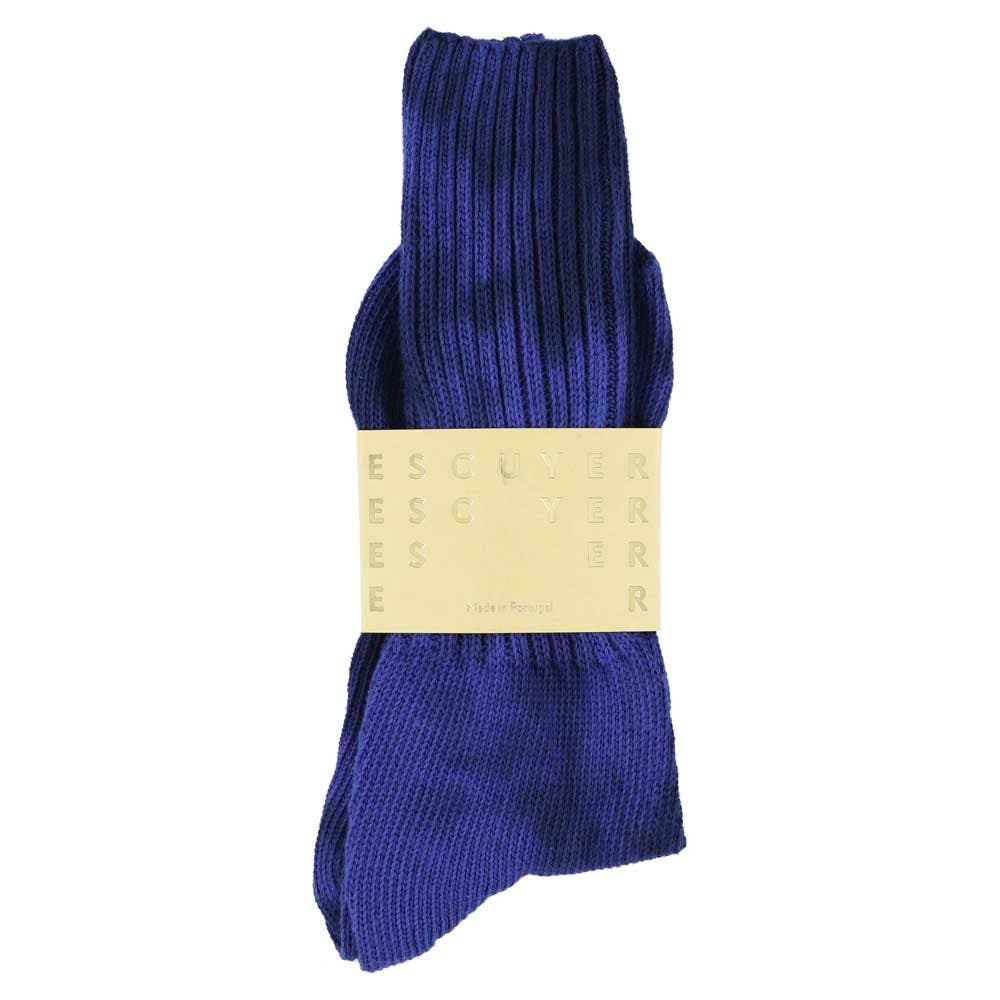 Tie Dye Socks in Black & Cobalt Blue