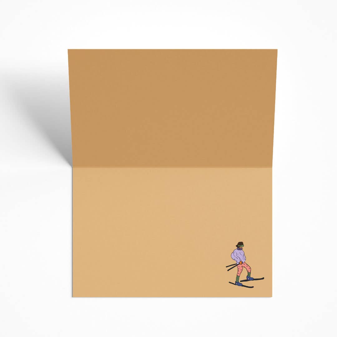 Skiing in Viennetta Birthday Card