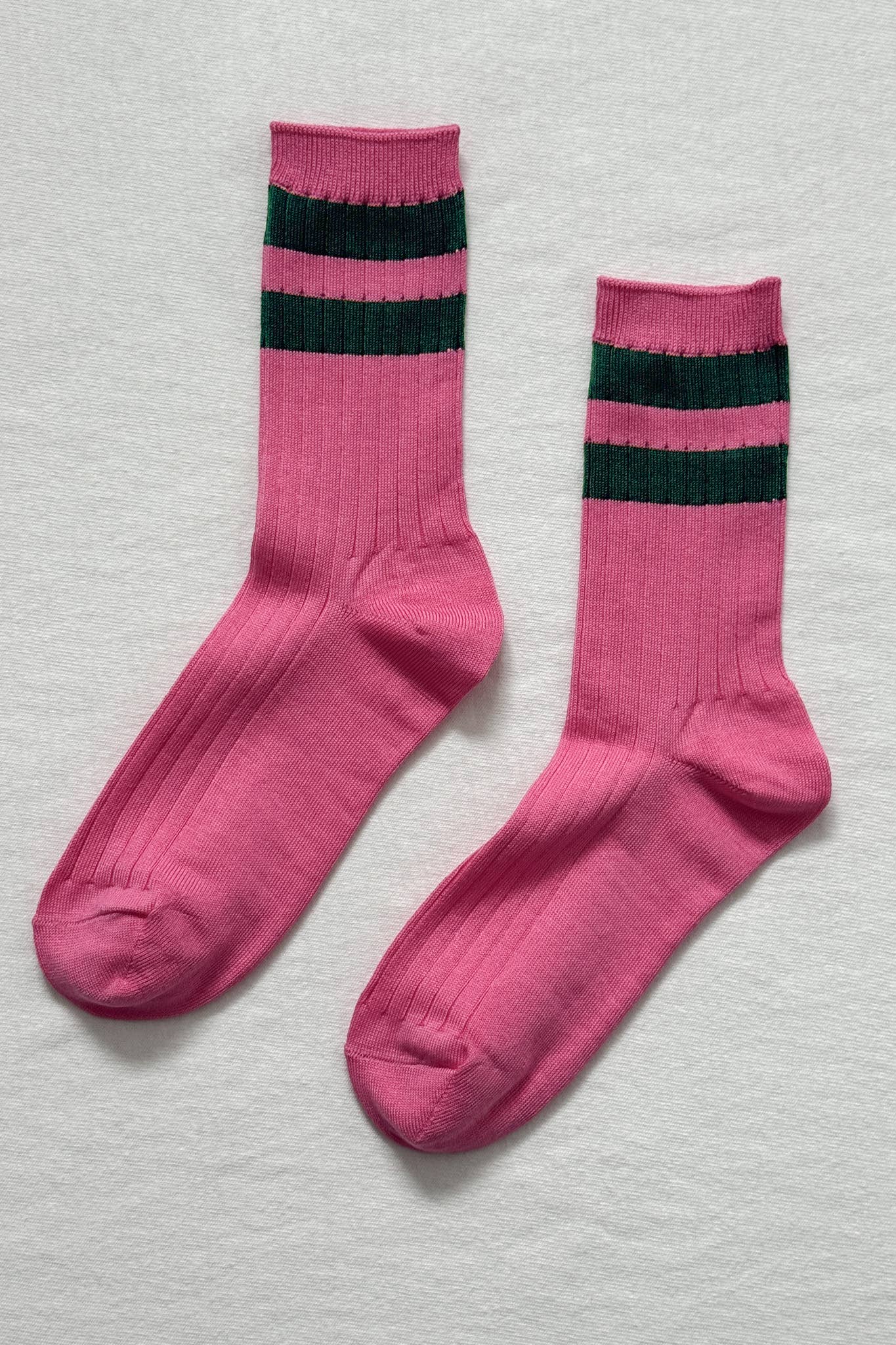 Her Socks Varsity in Pink & Green