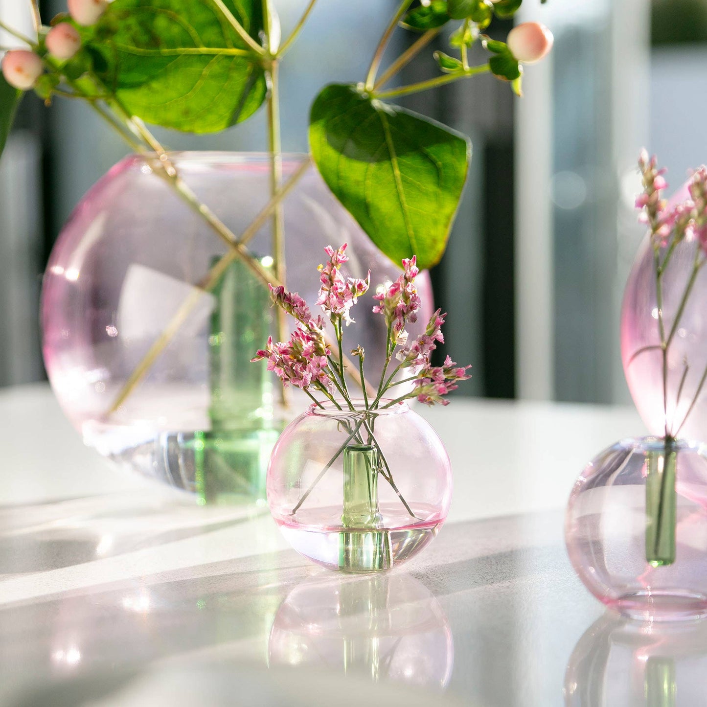 Duo Tone Mini Bubble Vase in Pink & Green