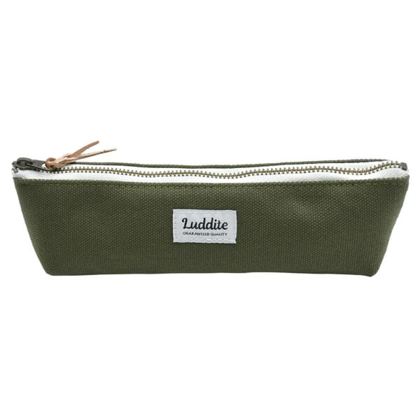 Boat Pencil Case in Khaki Japanese Canvas