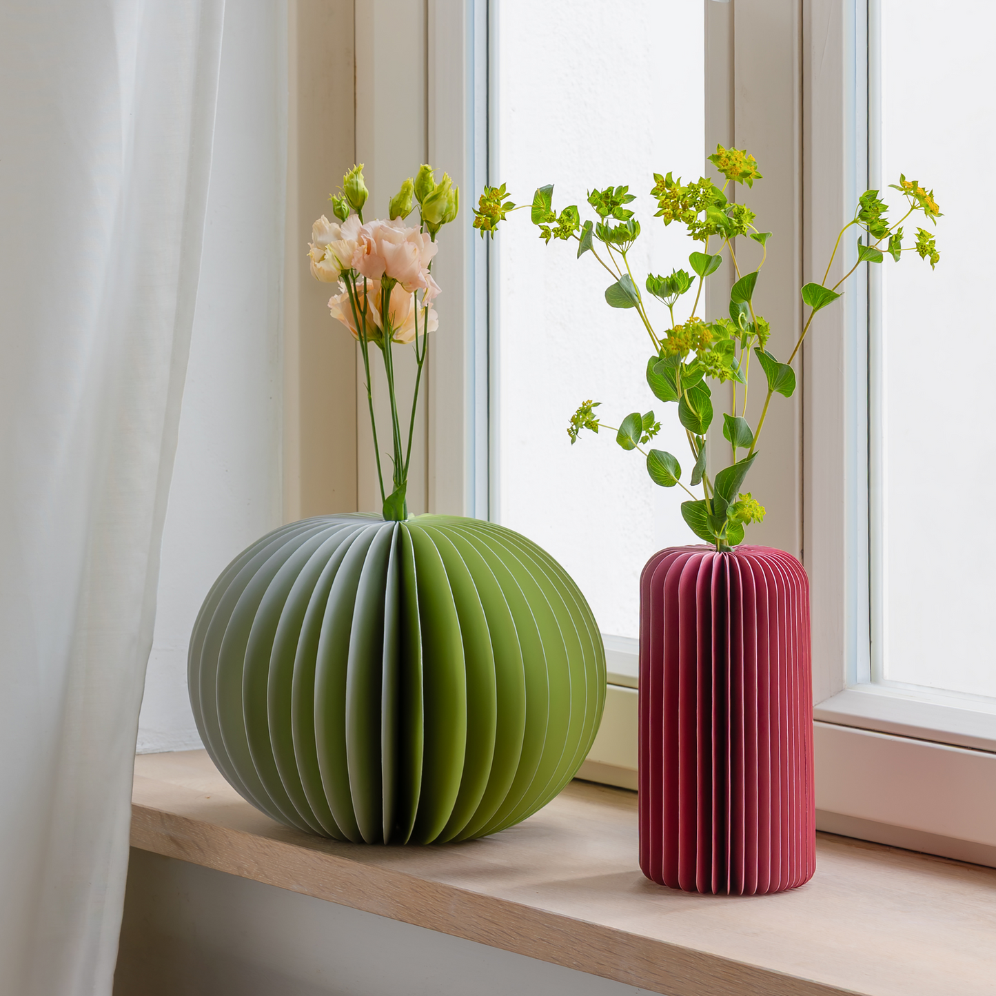 Yuki Paper Vase in Berry