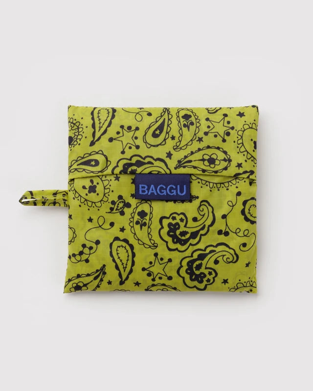 Baggu Standard Reusable Bag in Chartreuse Paisley